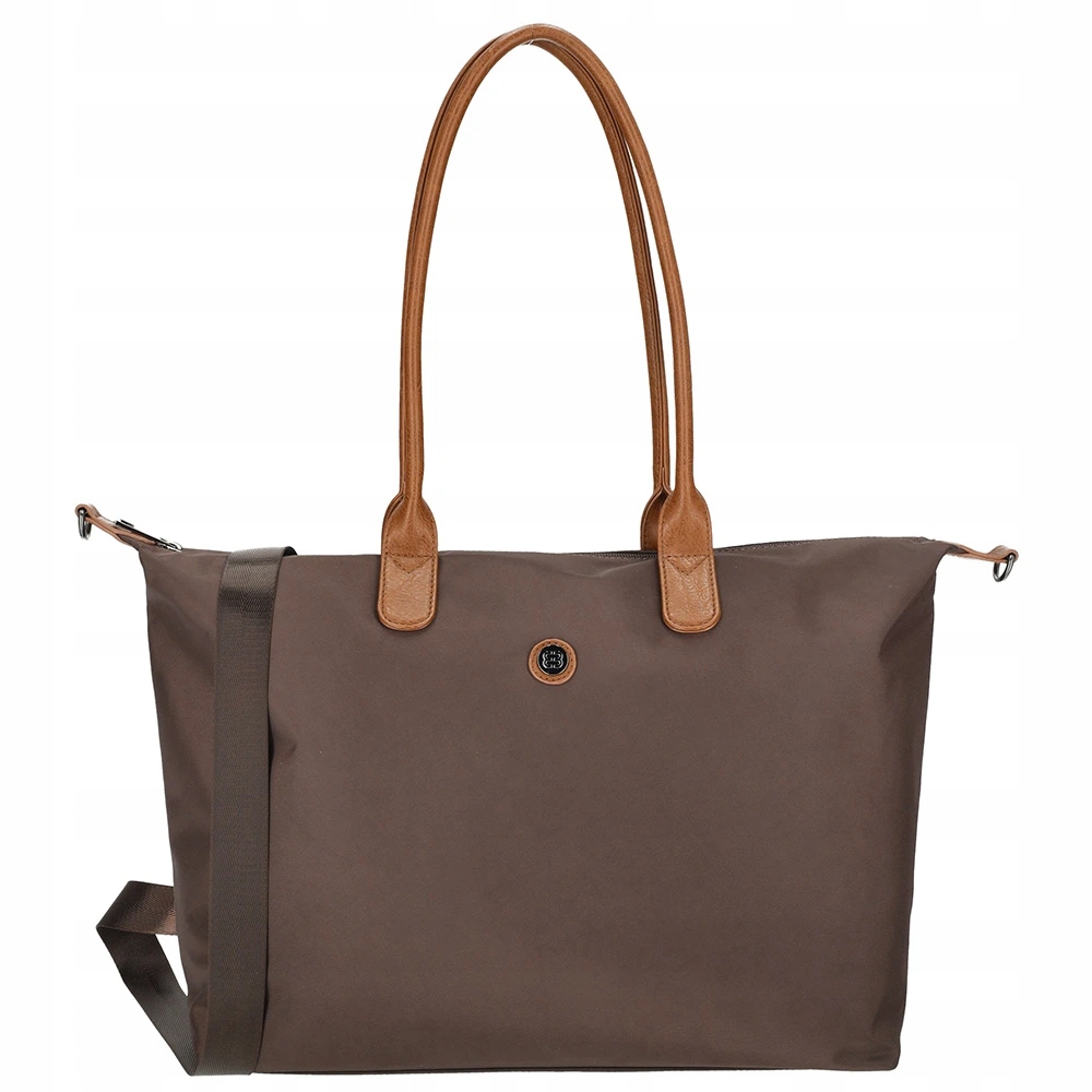 Dámská shopper kabelka s nylonovým popruhem Claire XL hnědá
