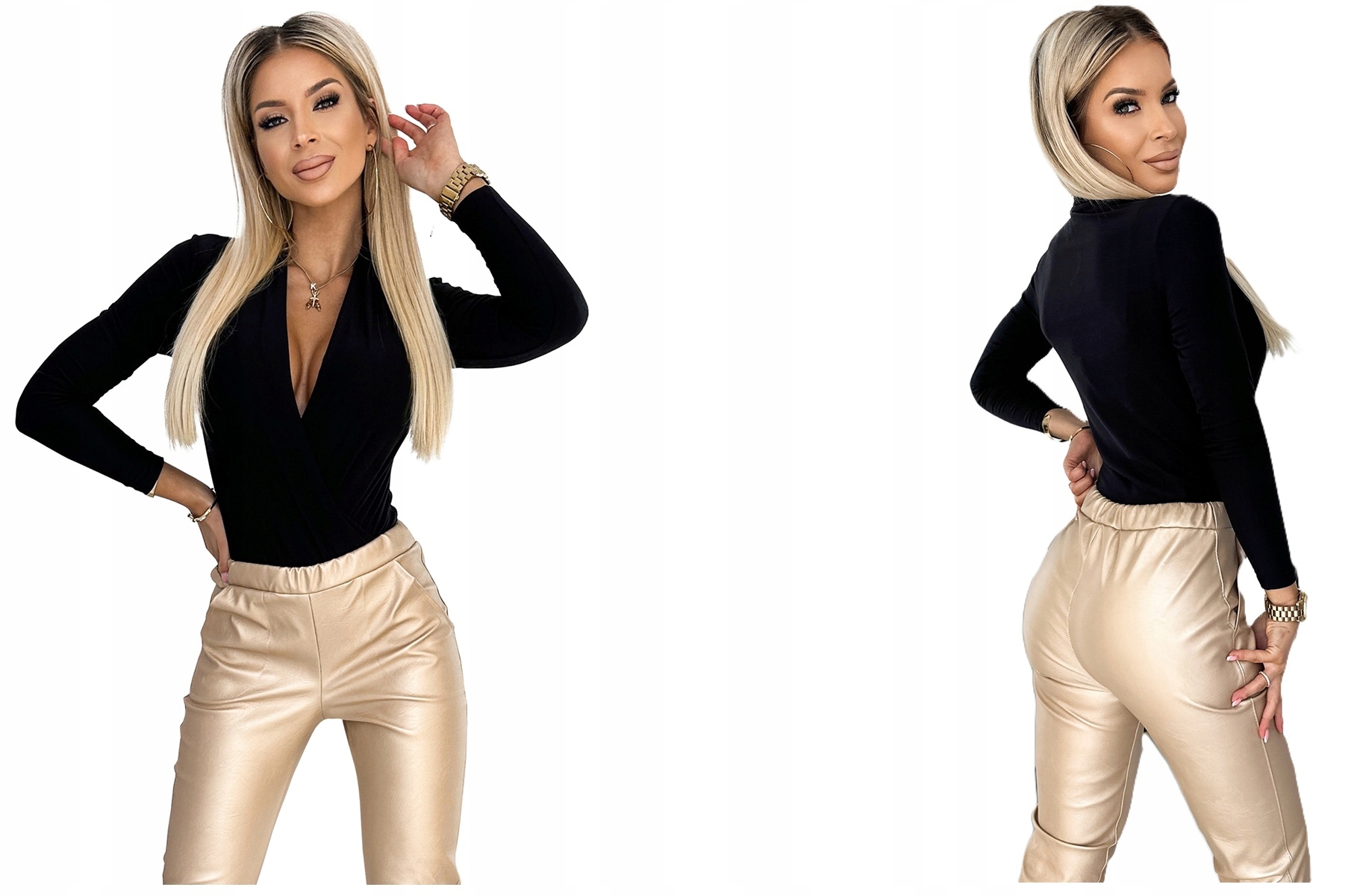 Klasické Body S Odvážným Hlubokým Výstřihem V Černé Barvě