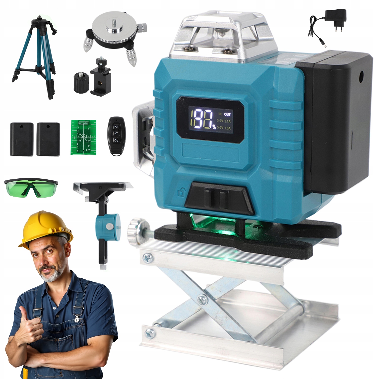 Laserová Úroveň 4D S Dálkovým Ovládáním 16 Řádků Samonivelační Ovládání Aplikace Led