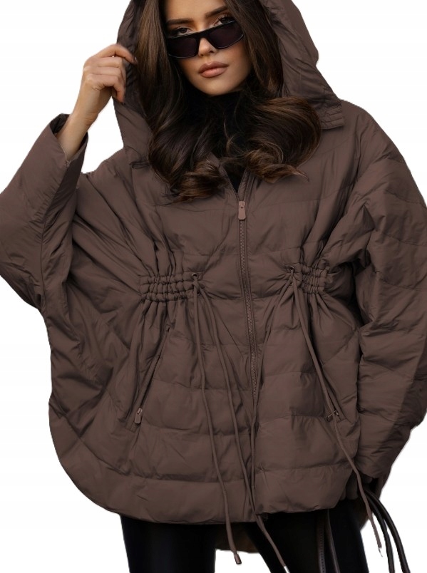 Cocomore Prošívaná bunda Oversize Hnědá 38/40 M/L New