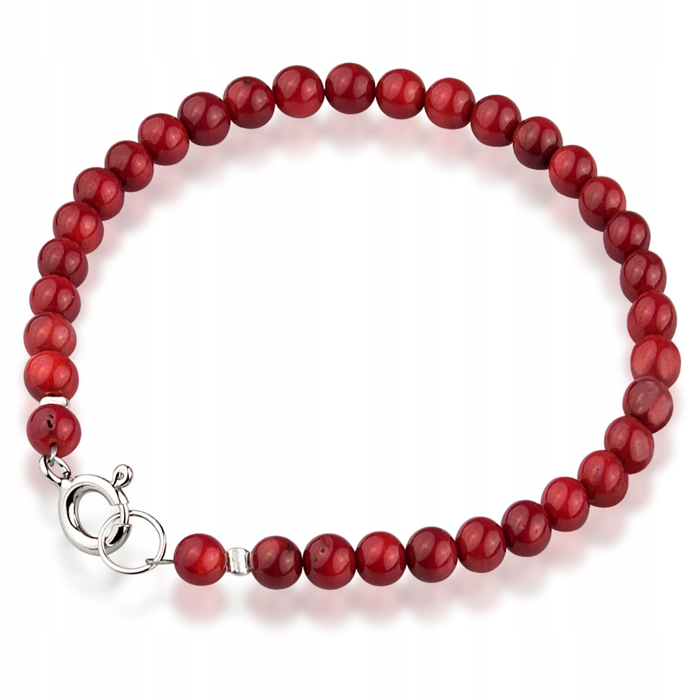 Ohnivý Stříbrný Korálový Náramek