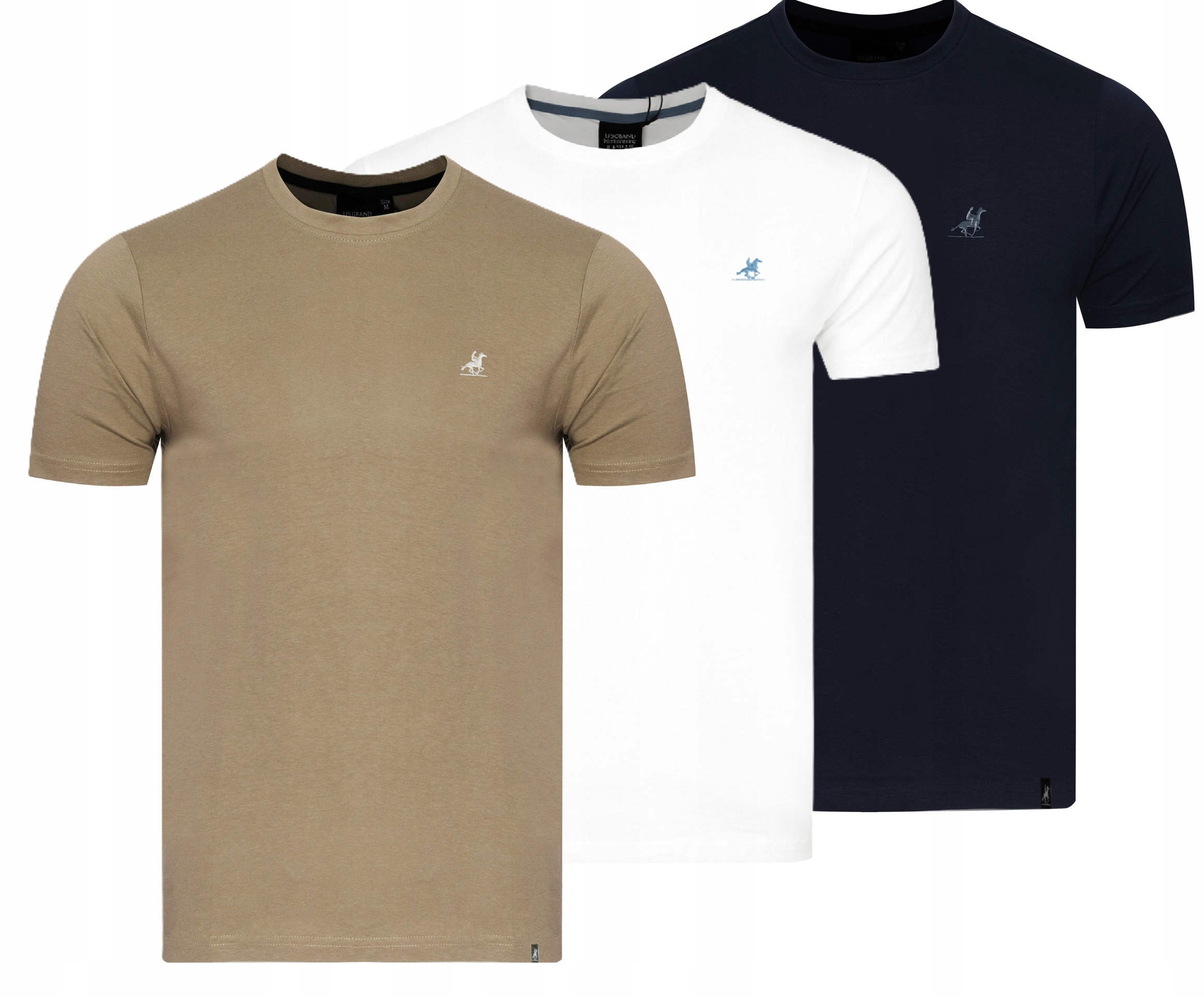 U.s. Grand Polo T-shirt Koszulka Męska US61609M-B-C-B 3PACK bawełniana