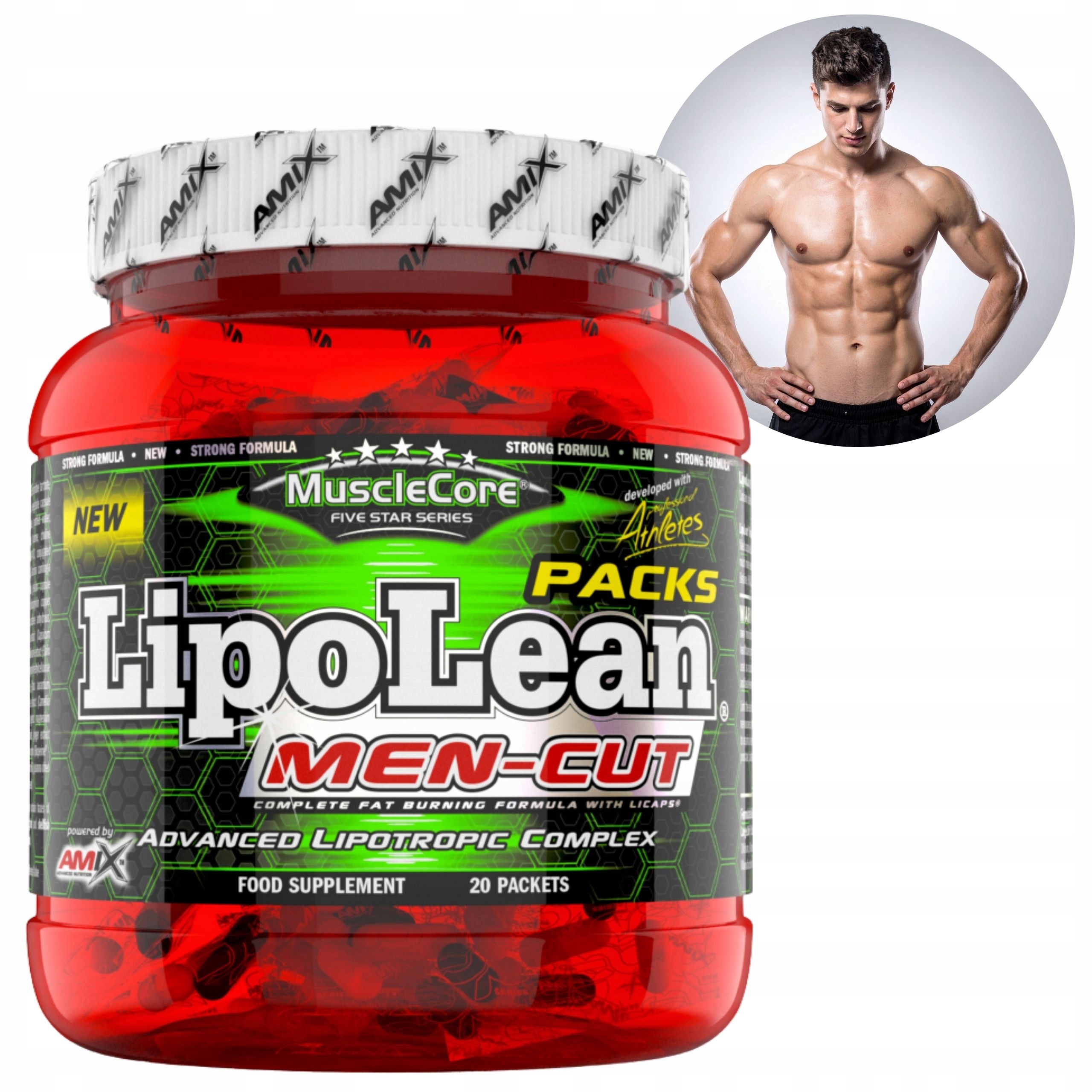 Silný spalovač tuků pro muže Amix LipoLean Men-Cut Synefrin Kofein