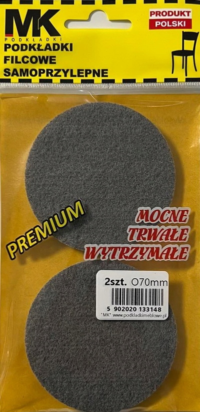 

Podkładki Filcowe Premium Fi 70MM Grafit