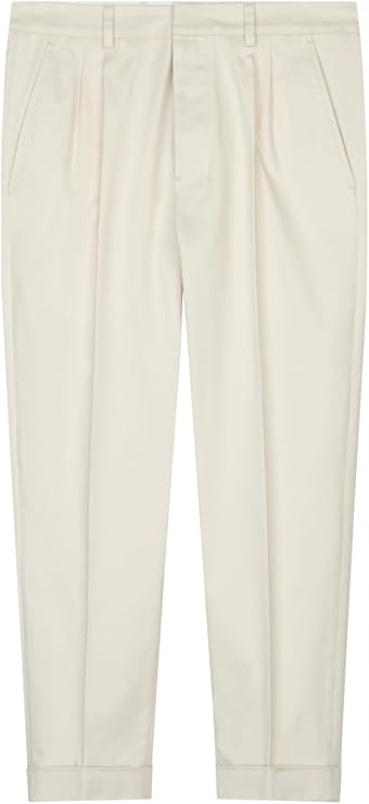 Seidensticker Ecru Jednoduché Chinos Kalhoty S Manžetami 52 6FA