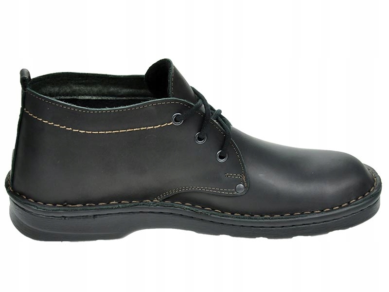 MĘSKIE POLSKIE TRZEWIKI SKÓRZANE 055 CZARNY 43 Oryginalne opakowanie producenta pudełko