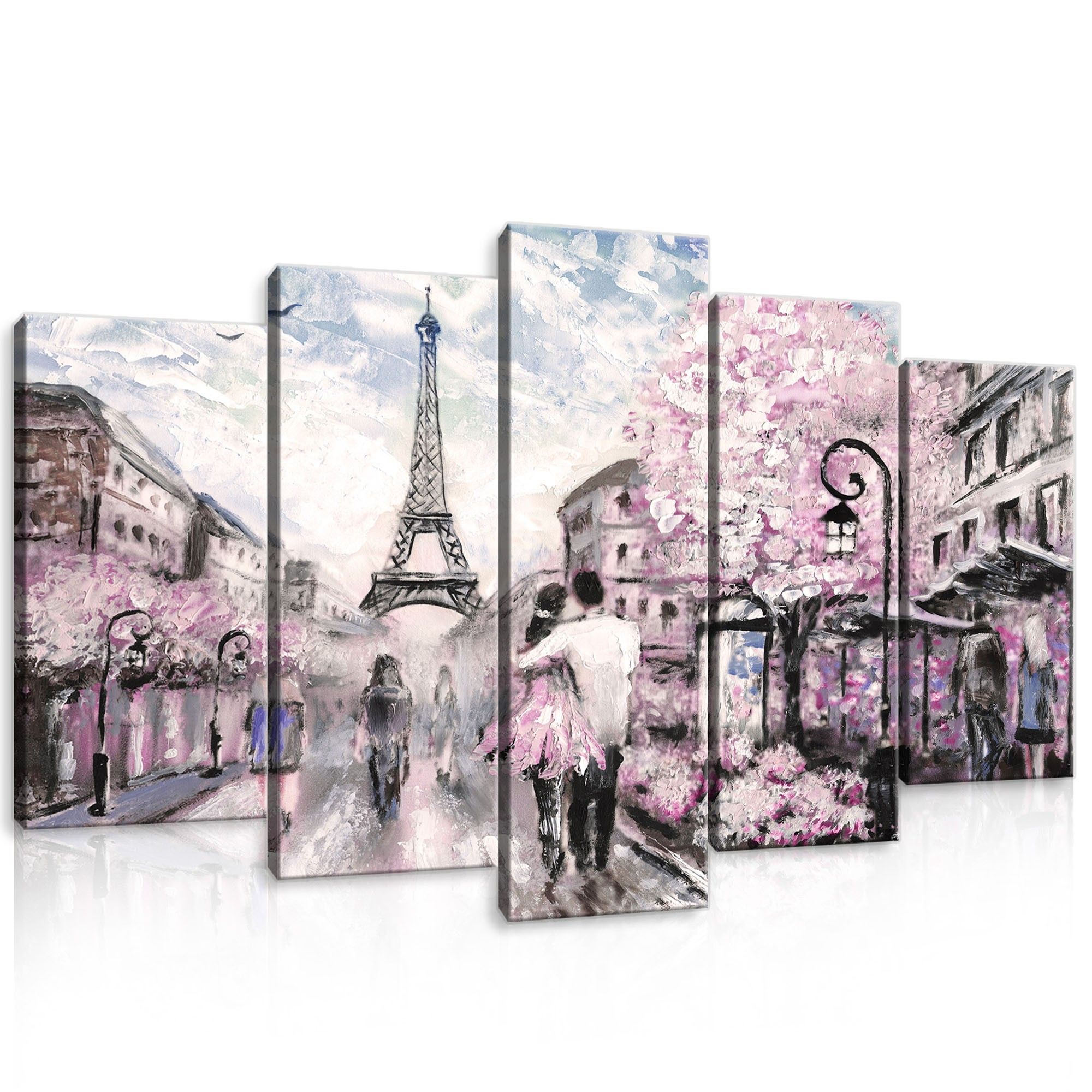 Obraz 100x60 Paříž Eiffelova věž jaro láska romantika procházka alej