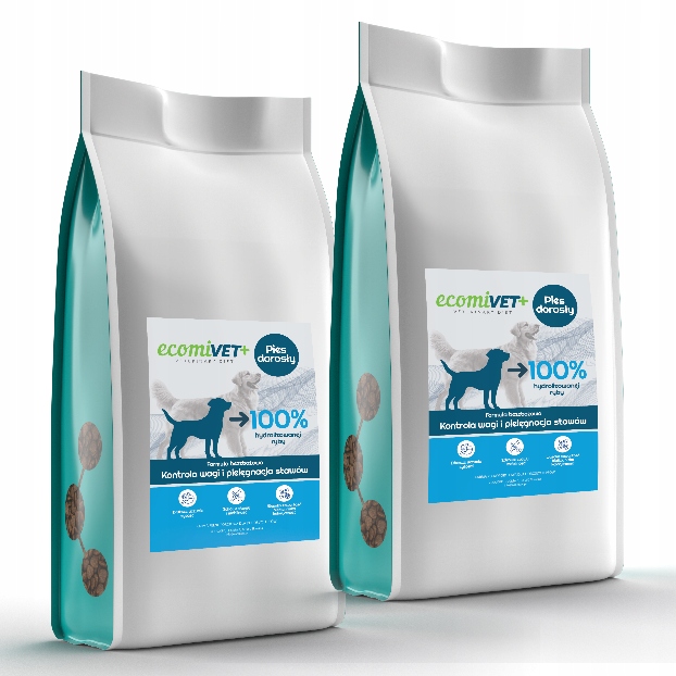 Levně ecomiVET+ Low Fat Hmotnost Klouby 3 kg dieta pro psa 100% hydrolyzát Bílá Ryba