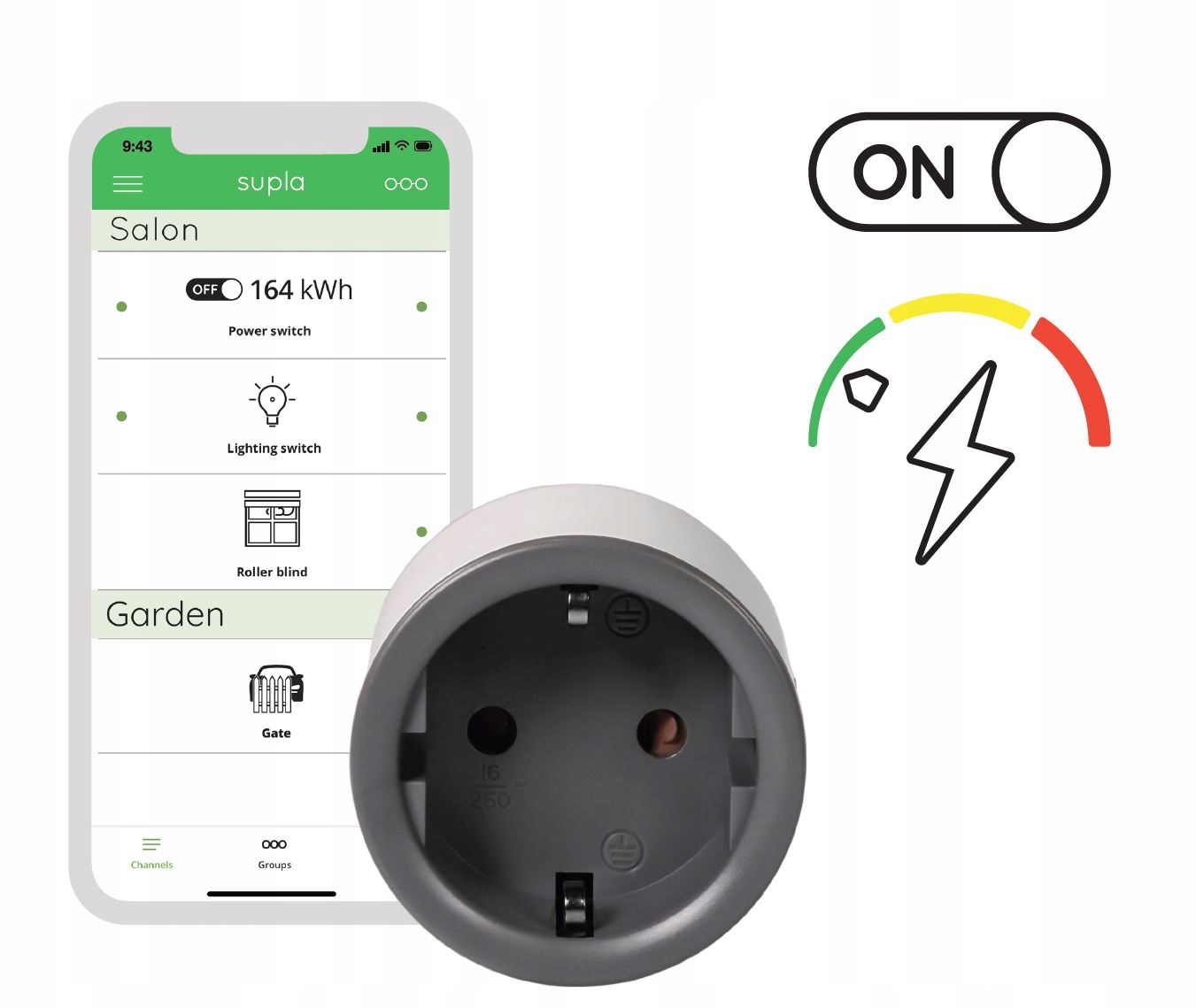 WiFi dálkově ovládaná zásuvka Supla s měřením energie SGW-01 v2 Zamel