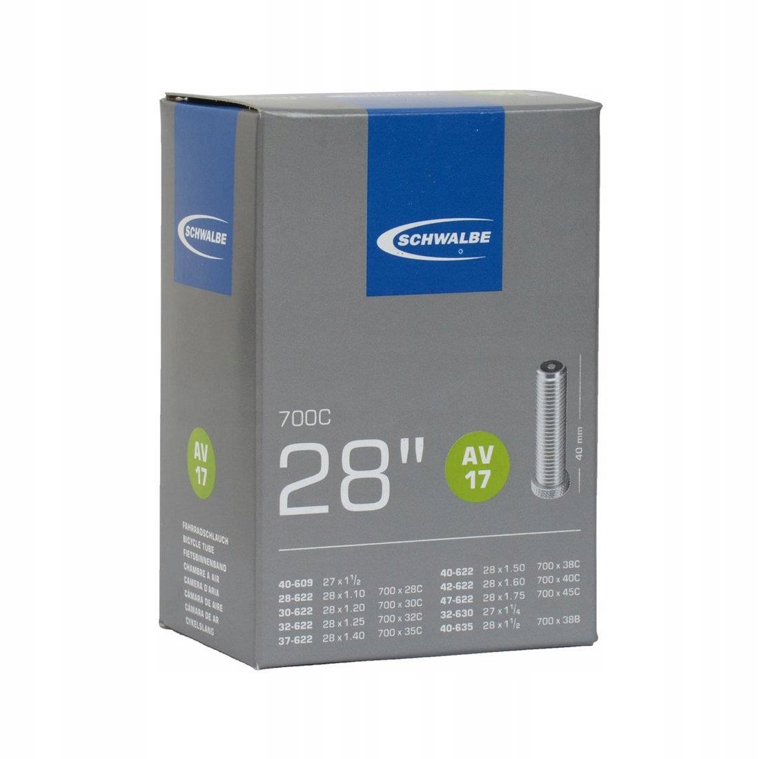 

Schwalbe AV17 Dętka 28 wentyl auto 40mm