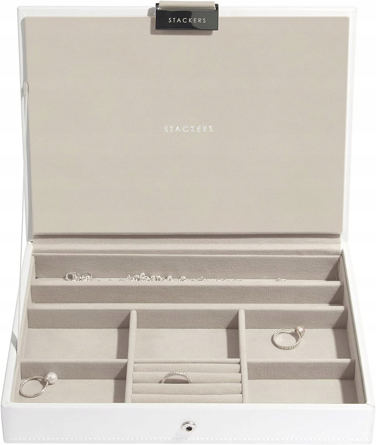 Elegantní šperkovnice na bižuterii bílá Classic Stackers