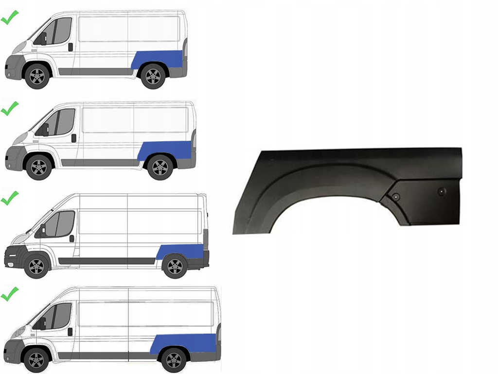 PEUGEOT BOXER 2014- REPERATURKA BŁOTNIKA TYLNEGO LEWA