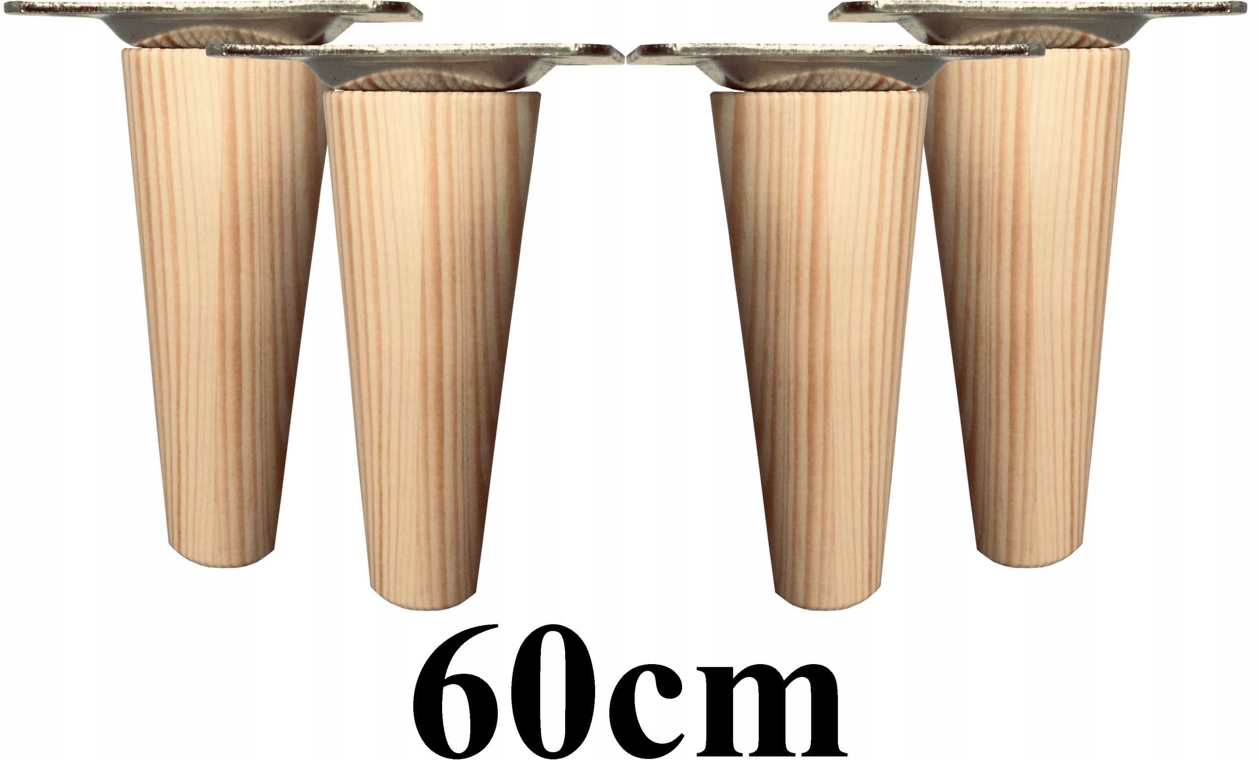 Nohy Nožky dřevěné zúžené 60 cm 4ks plechy