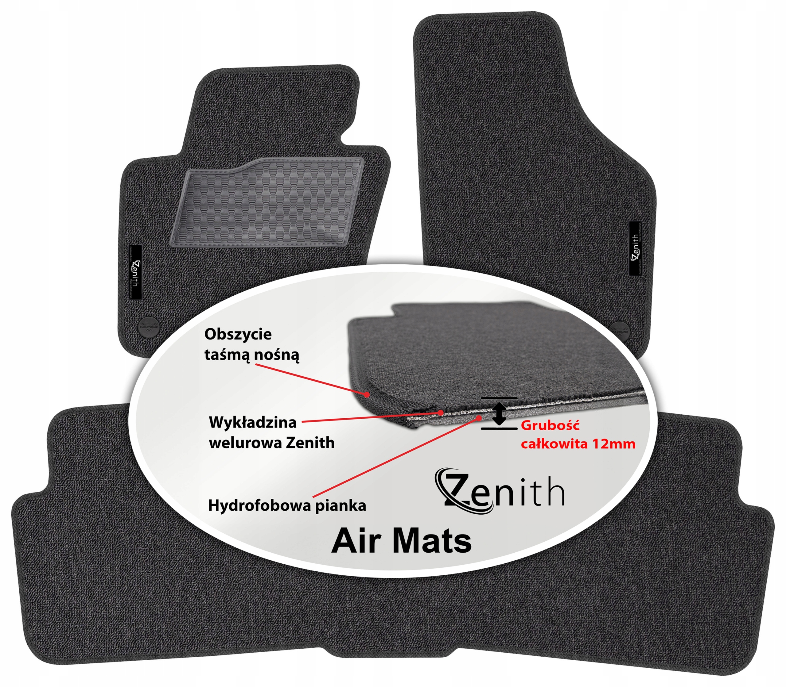 Seat Alhambra II 2010-2018 Velurové koberce do auta Zenith Air Mats