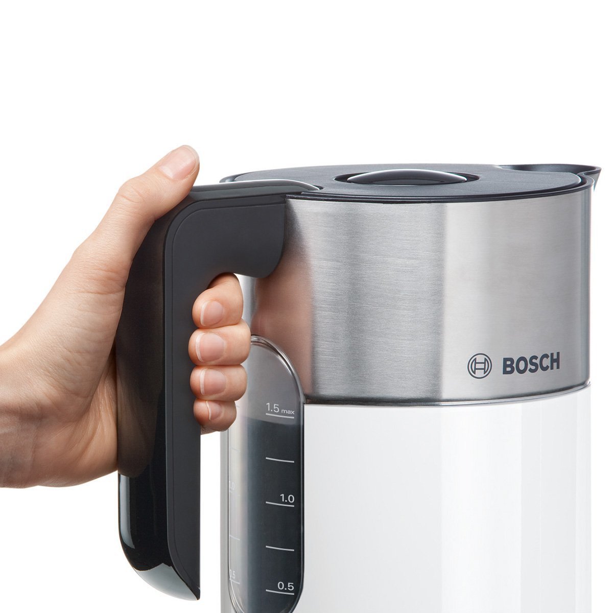 BOSCH Czajnik Bezprzewodowy 1.5L 2400W Biały, Regulacja Temp. — miniatura 3