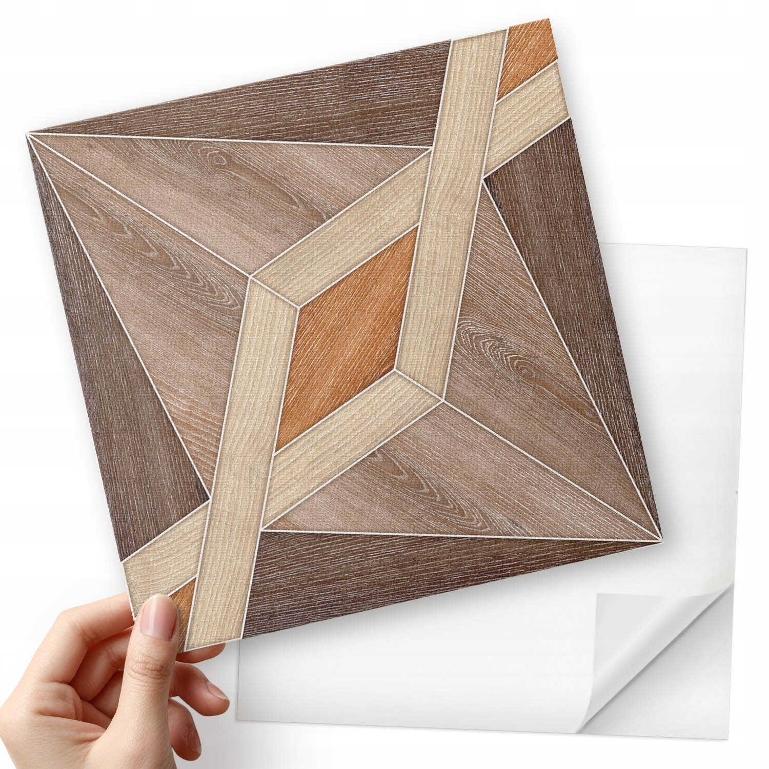 Sada Pvc dlaždic Geometrické tvary inspirované dřevem 20x20x20 cm
