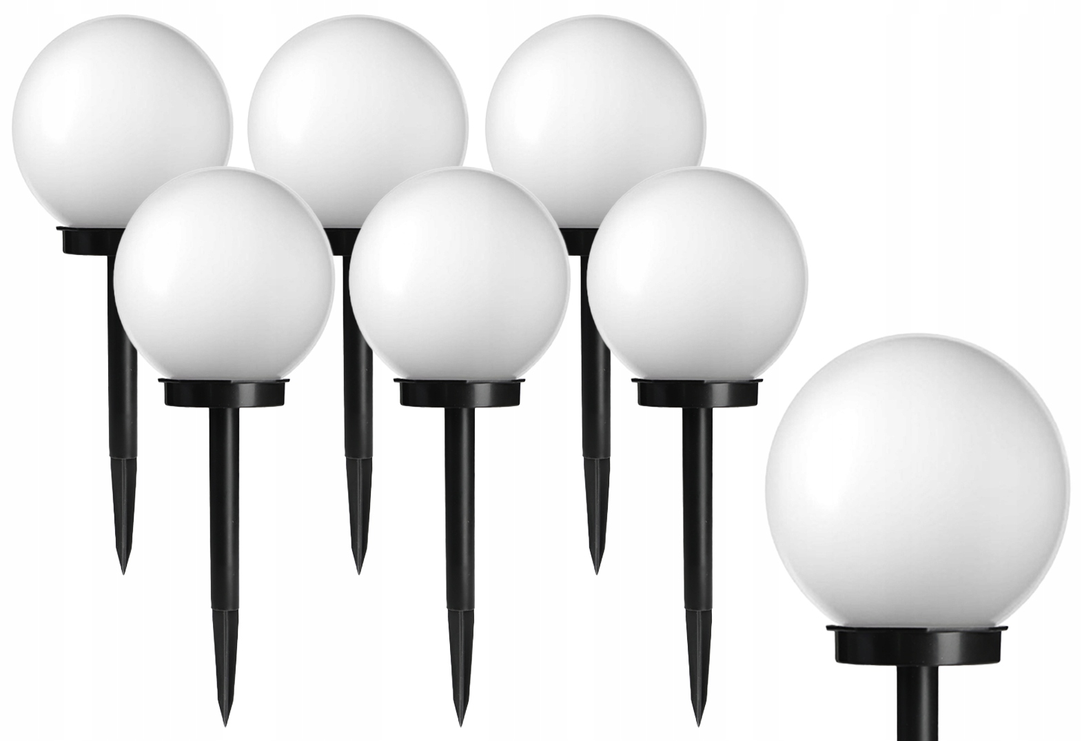 

Lampa solarna ogrodowa kula biała wbijana 10cm