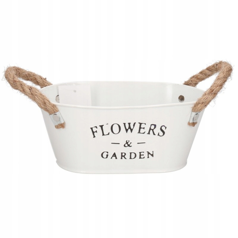 

Korytko Metalowe Białe Doniczka Osłonka do Roślin