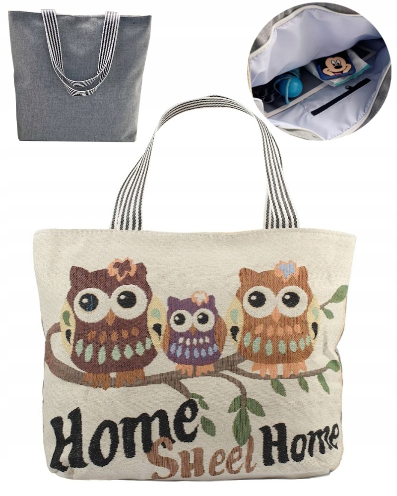 

Torba płócienna Shopper na ramię Sowy