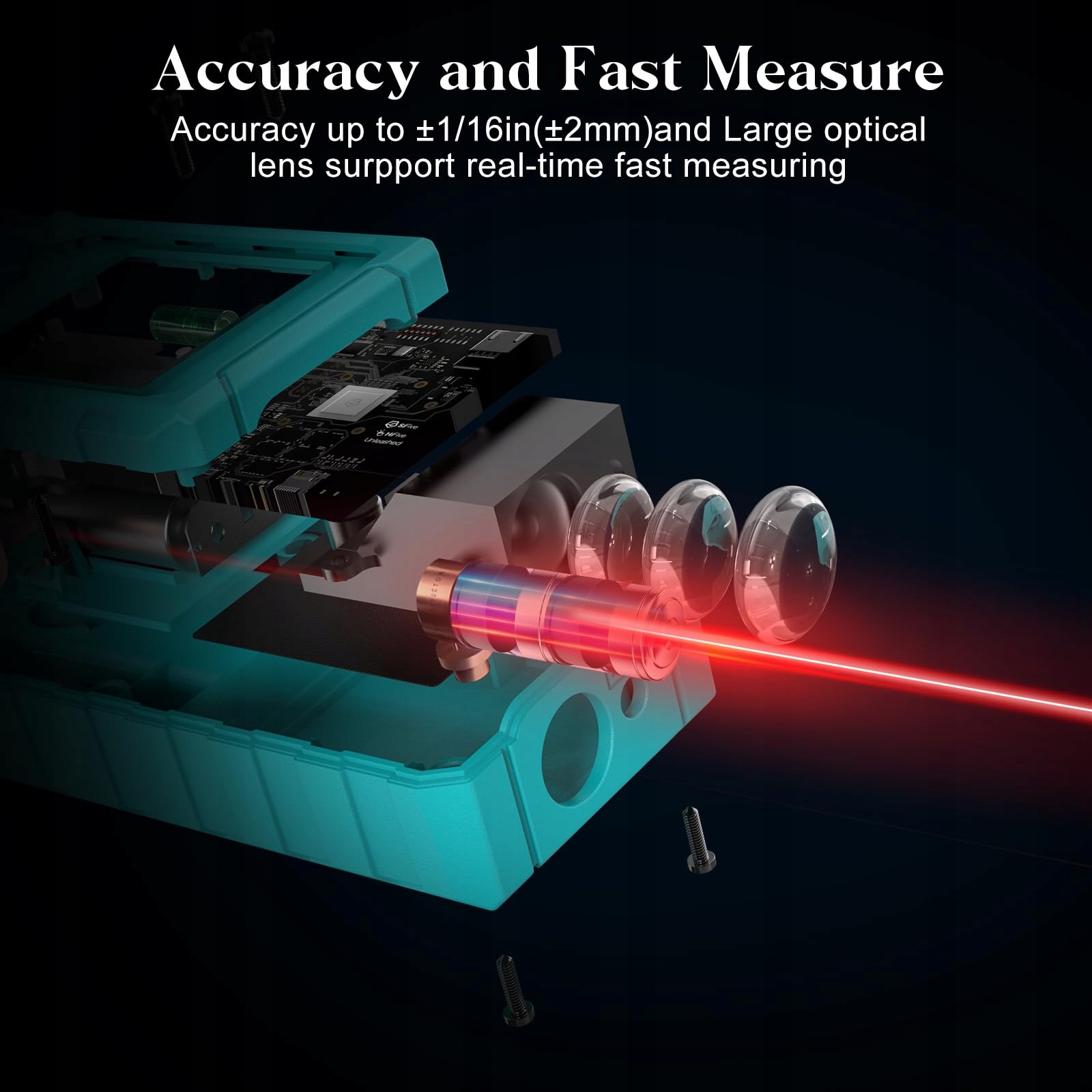 KIPRIM Laserowy Dalmierz 70m Wysoka Dokładność LCD ft/m/in Kompaktowy — miniatura 6