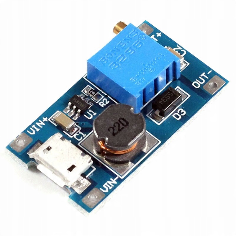 

Przetwornica napięcia MT3608 28V gniazdo microUSB