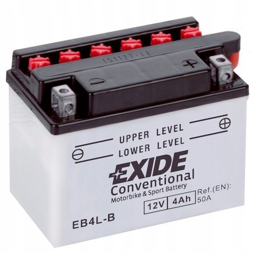 Akumulator Exide EB4L-B 12V 4Ah 50A P+ Skuter Zipp Kymco