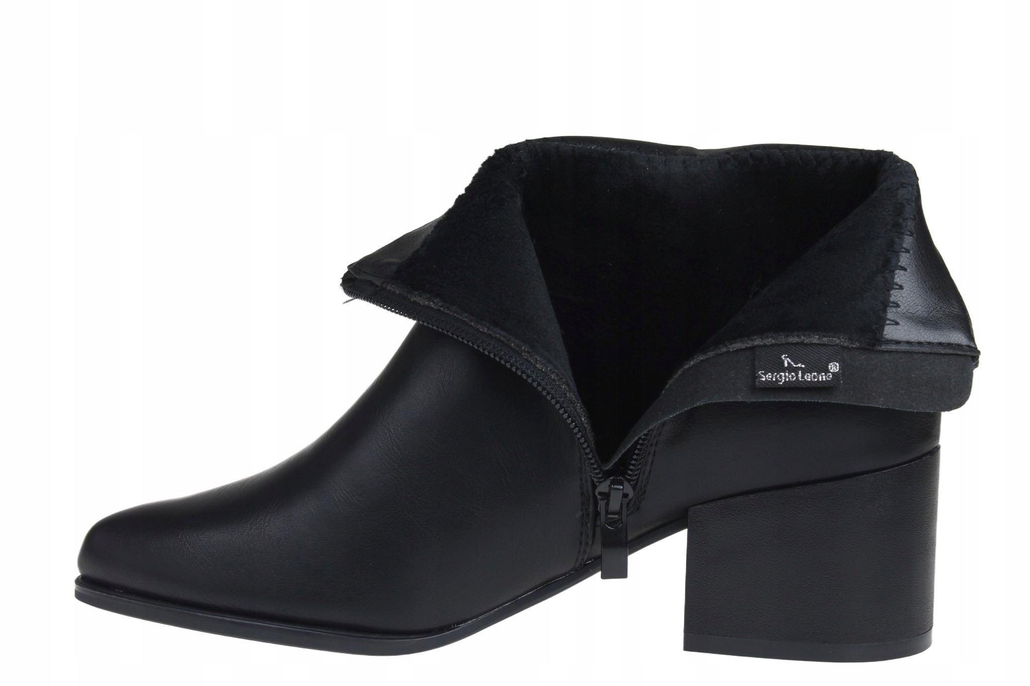 SERGIO LEONE BT632 BOTKI DAMSKIE CZARNY DA046 R 40 Rozmiar 40