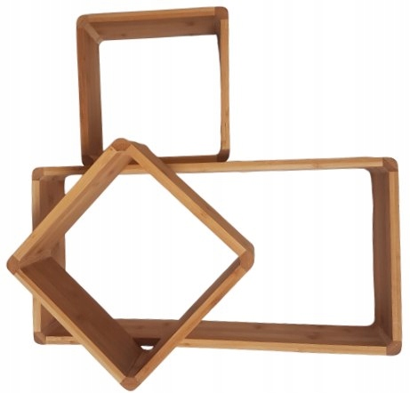 3 REGAŁ WISZĄCY PÓŁKA NA ŚCIANĘ SKRZYNKI BAMBUSOWE Kolekcja 2