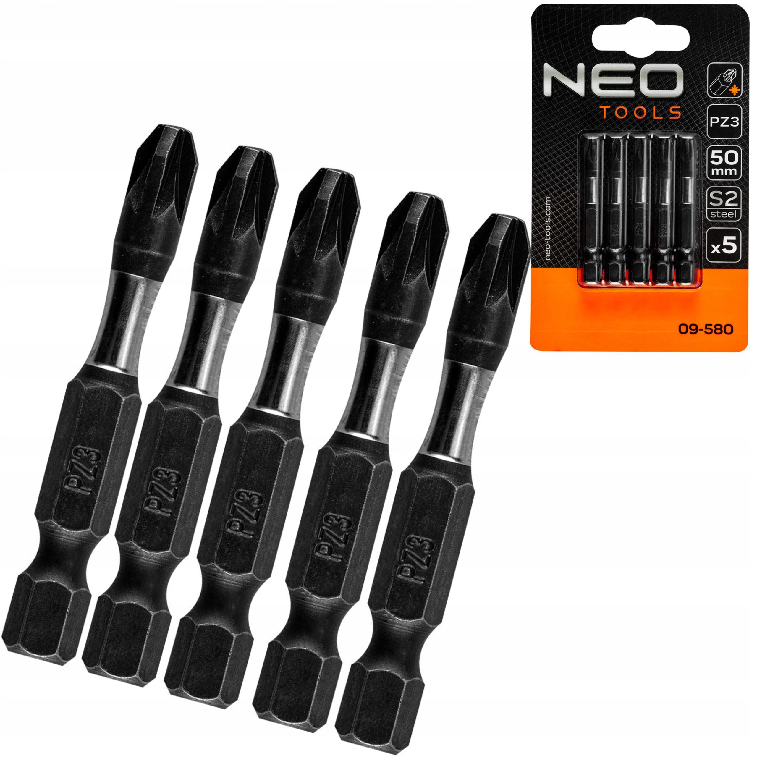 

Bity Udarowe S2, 50 MM PZ3 5 Szt Neo Tools 09-580