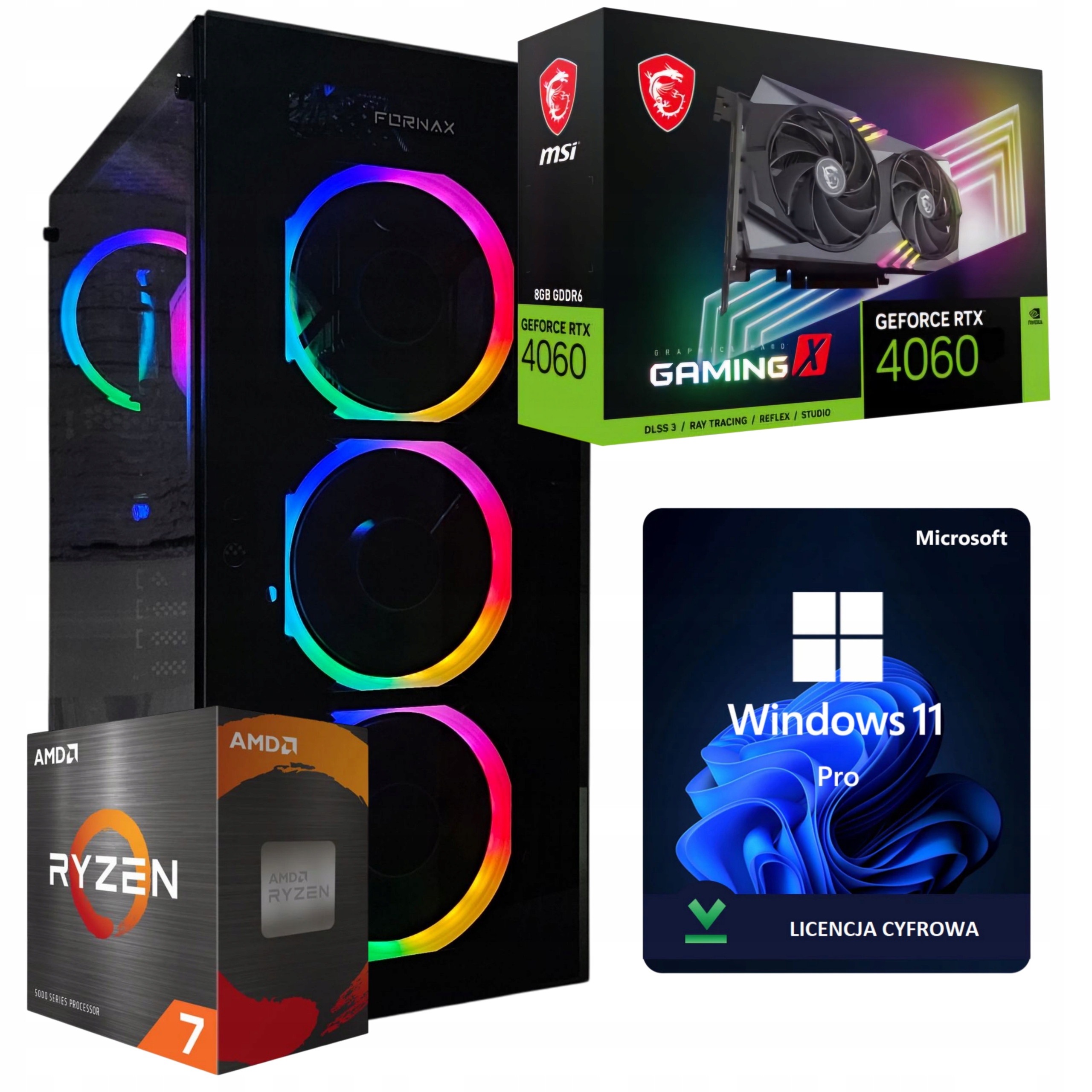 Pc Gamer Ryzen Master 7 5700X 32GB Rtx 4060 8GB Wi-Fi WIN11