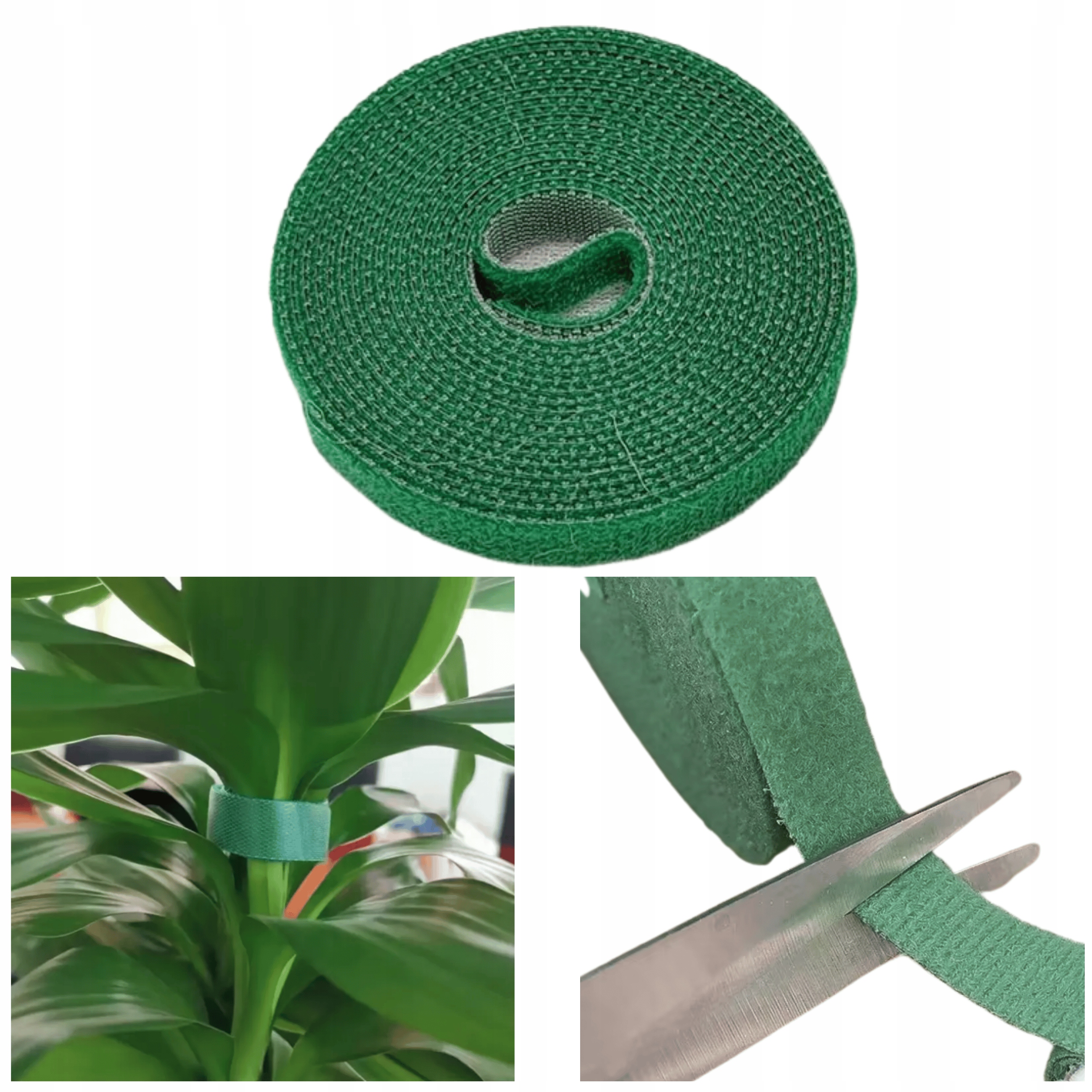 MULTIGRIP zielona TAŚMA RZEPOWA do podwiązywania roślin 5 metrów