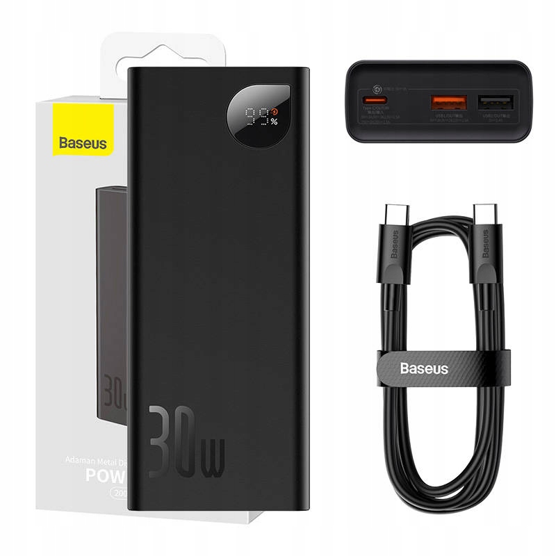 

Baseus Powerbank 20000mAh Qc 3.0 Pd Usb-c 30W 3A