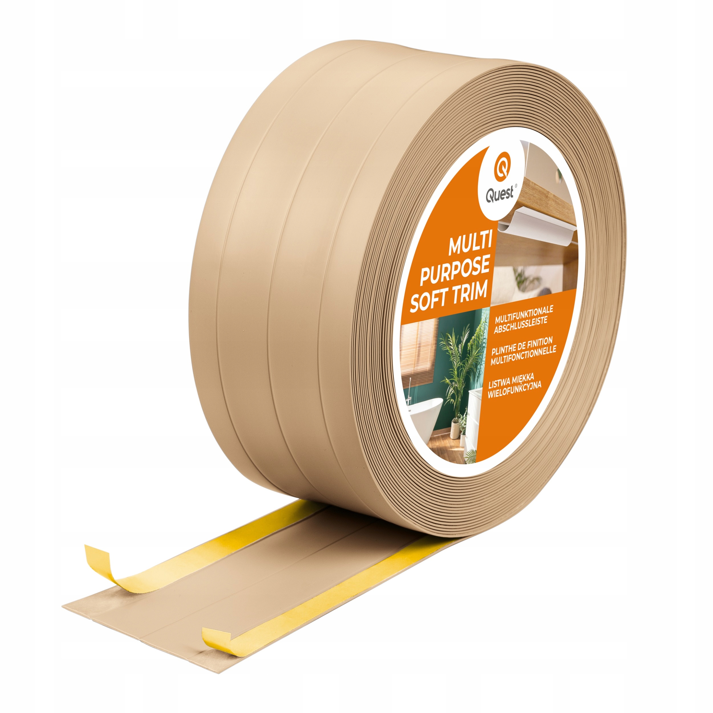 Multifunkční Pvc lišta 4v1 samolepicí, písková, 20 m, 95 mm, W3