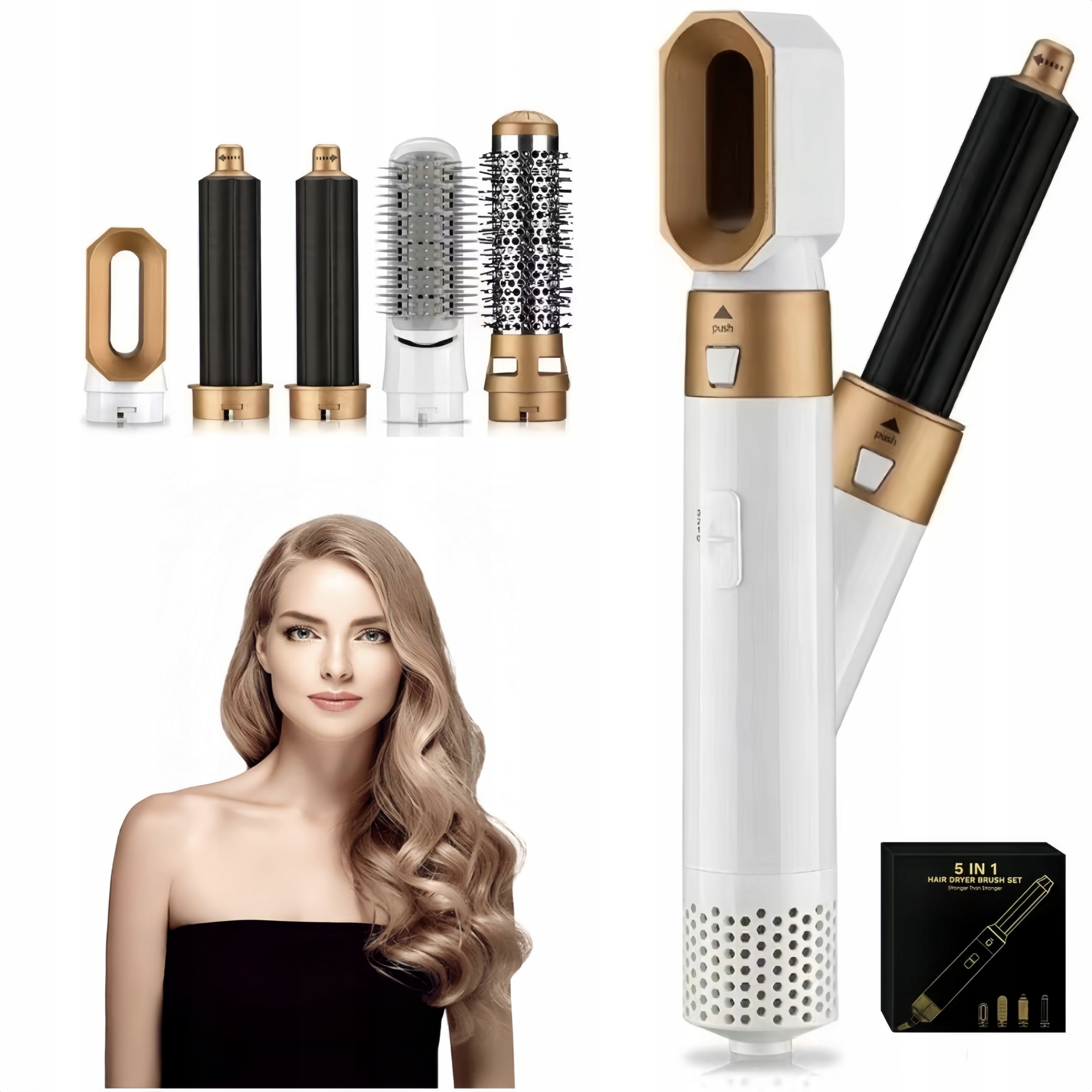 Zestaw Narzędzi Do Stylizacji Włosów 5 W 1, Prostowanie, Kręcenie Loków