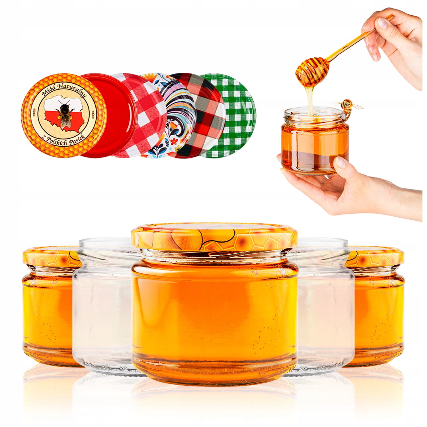 48x Zavařovací Sklenice 330ML Na Zavařeniny Med Džem Povidla Sklenice Se Šroubovacím Uzávěrem Dárek
