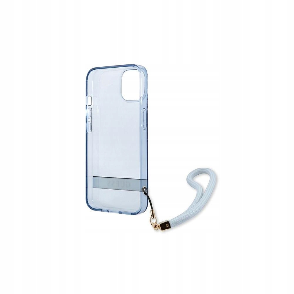 Etui Guess Translucent Strap na iPhone 13 niebieskie Guess