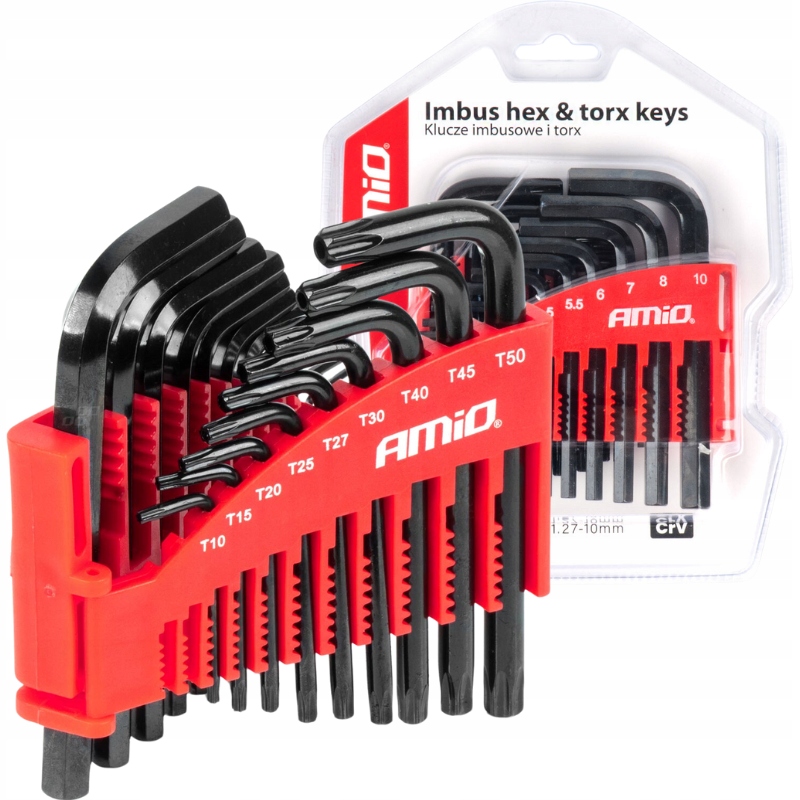 Klucze Imbusowe Imbus Imbusy Hex Torx 22SZT. Cr-v Czarne Torksy Zestaw