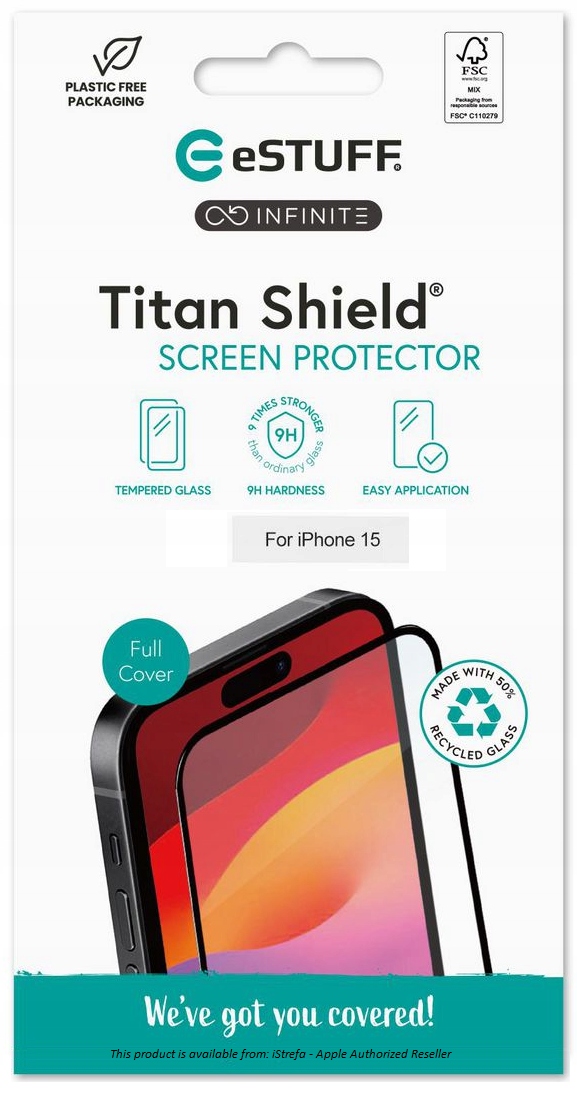 eStuff TitanShield Full Cover Glass do Apple iPhone 15 - Sklep, Opinie,  Cena w