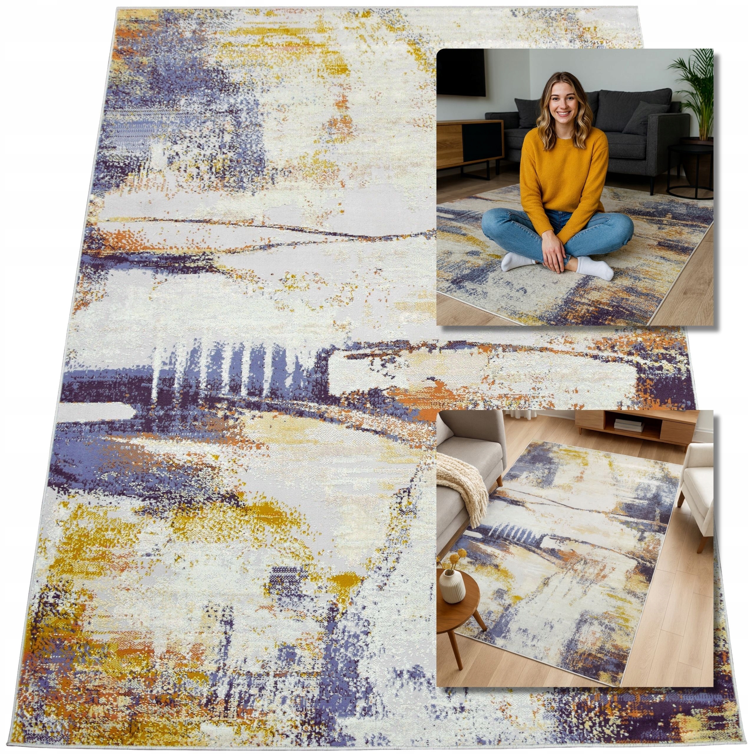 Moderní Turecký Koberec Laila Šedý, Tmavě Modrý, Koberce Do Obývacího Pokoje 200x300