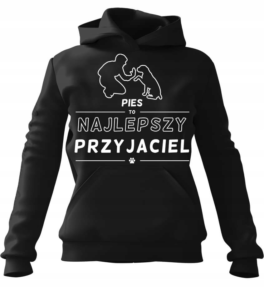 Dámská s kapucí Mikina je můj nejlepší přítel, černá, XL