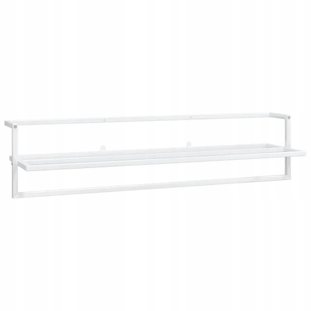 Nástěnný věšák na ručníky ze železa, bílý, 95x25x22 cm