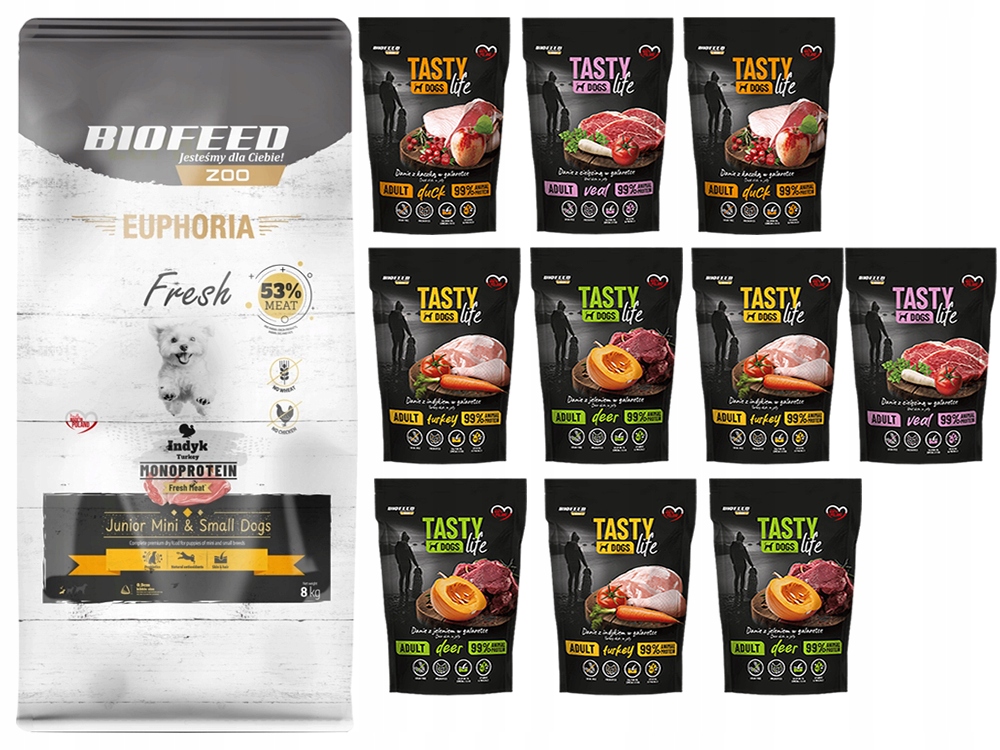 Biofeed Euphoria Fresh Junior mini Krůta 8KG 10x 150g sáčky