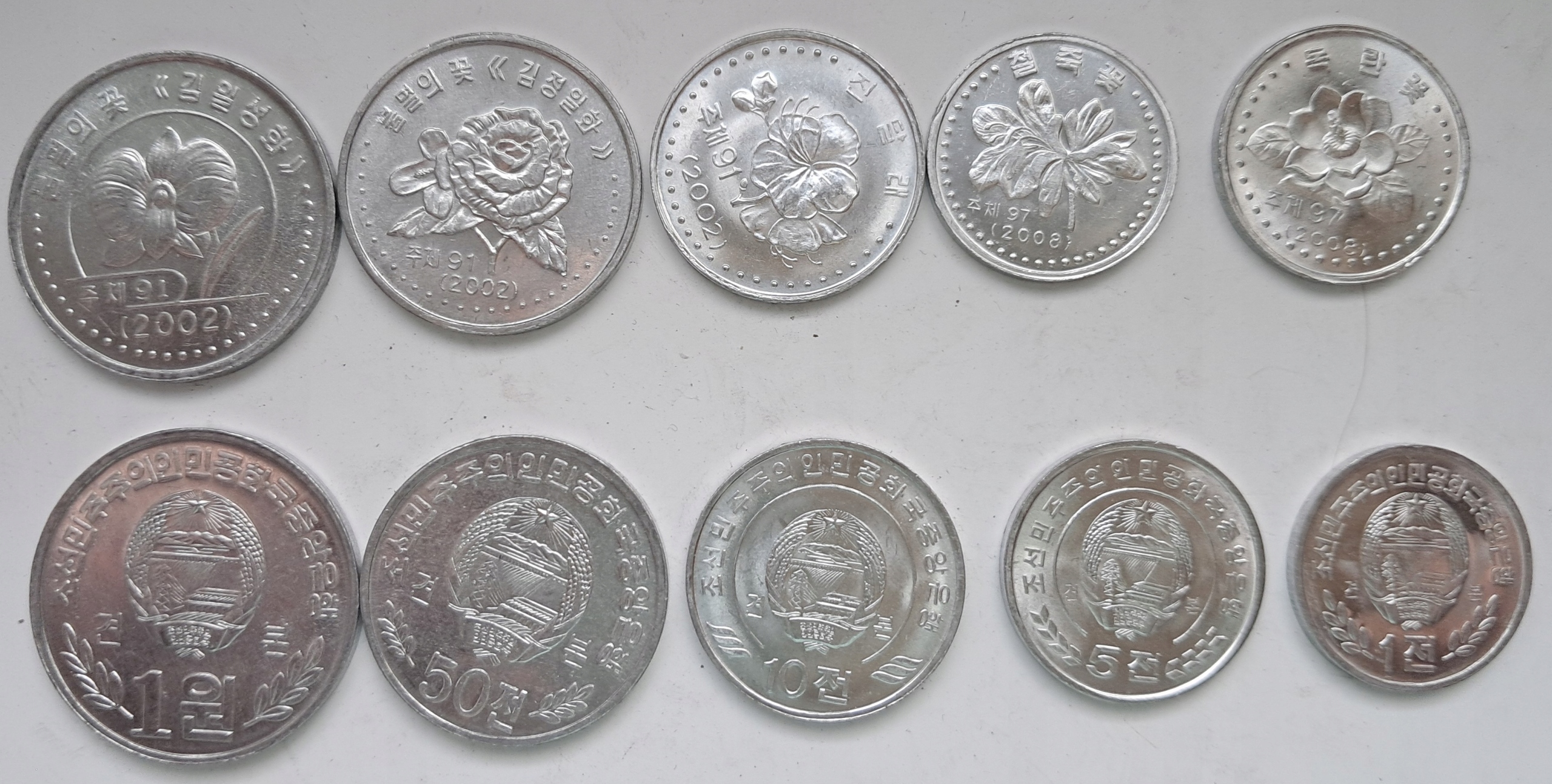 KOREA PÓŁNOCNA zestaw 5 monet II