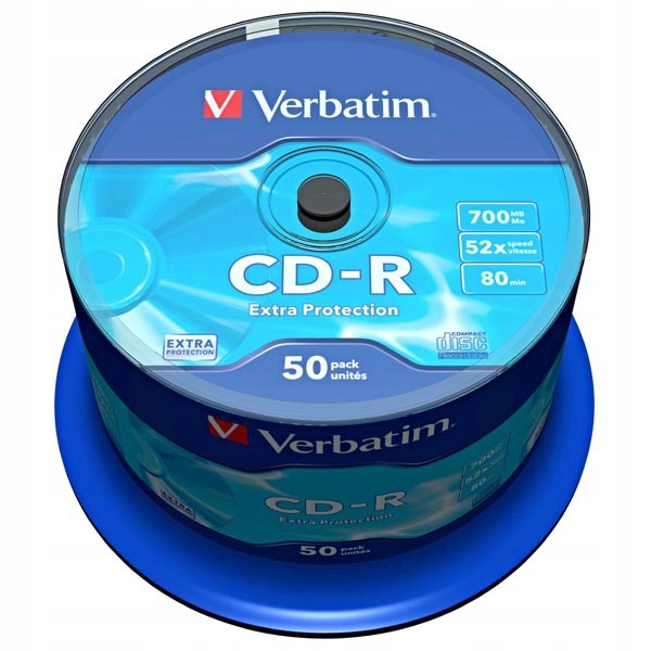 Płyta Verbatim Cd-r , 700MB, Prędkość 52X, Cake 50