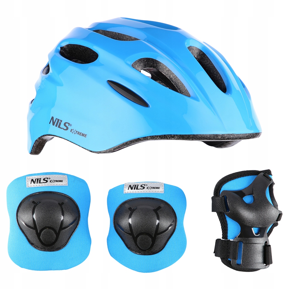 Kask Regulowany Na Rolki Rower Hulajnogę 52-56 cm Ochraniacze Nils S