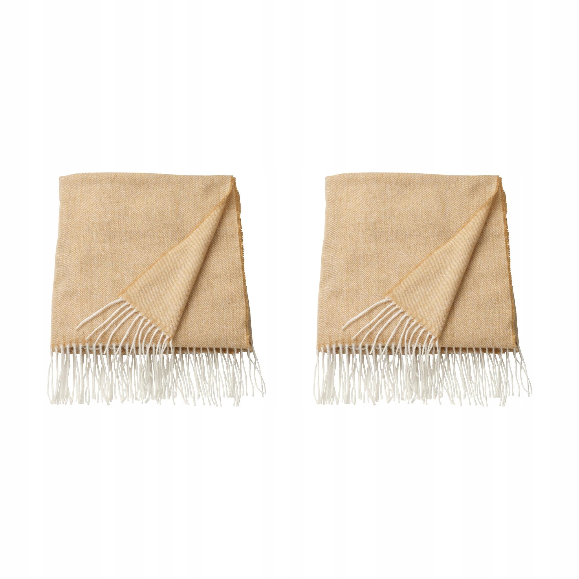 2 ks Holmvi Pled béžovožlutá barva 120 x 160 cm