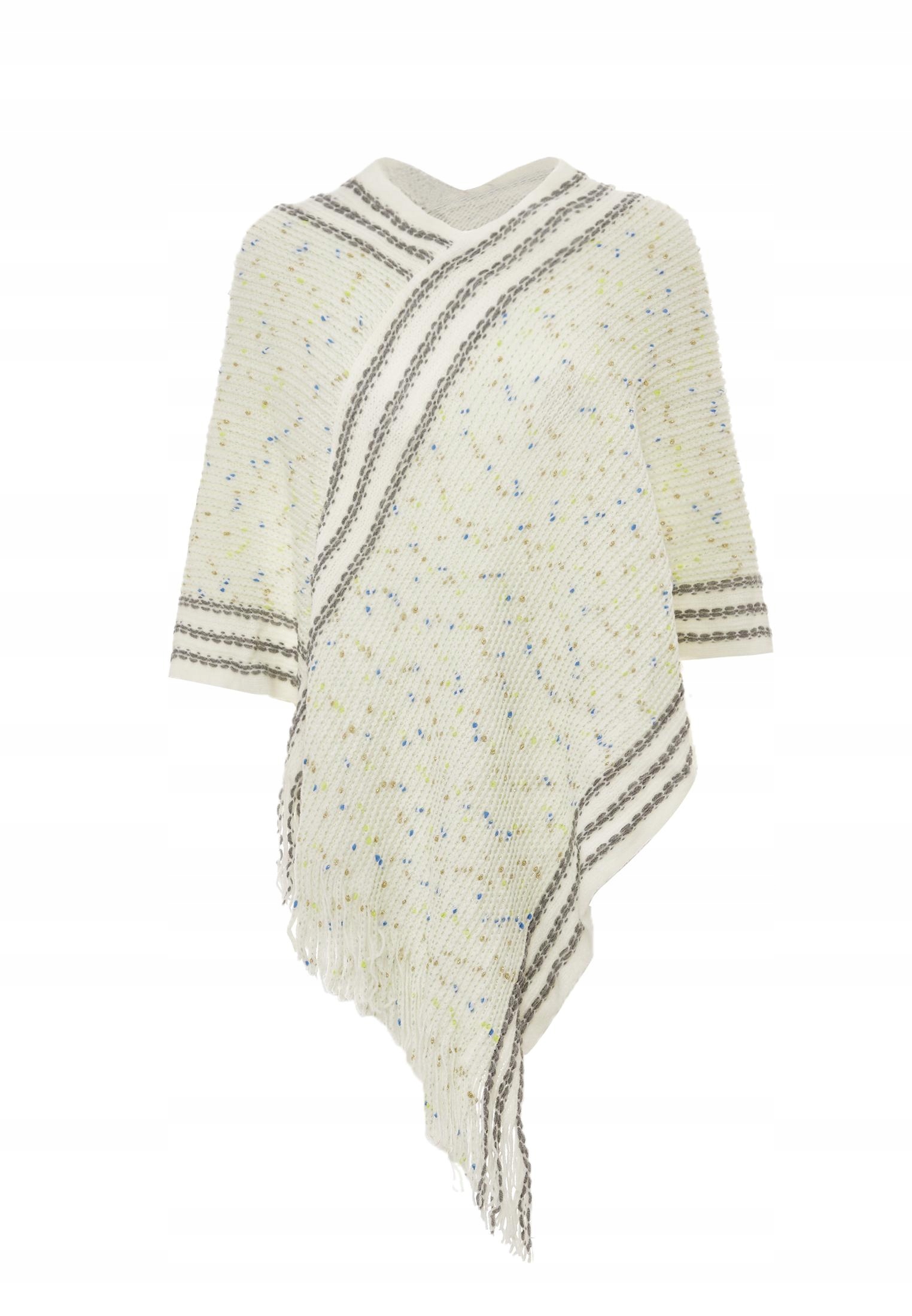 Ciaga damski ponczo - biały, M