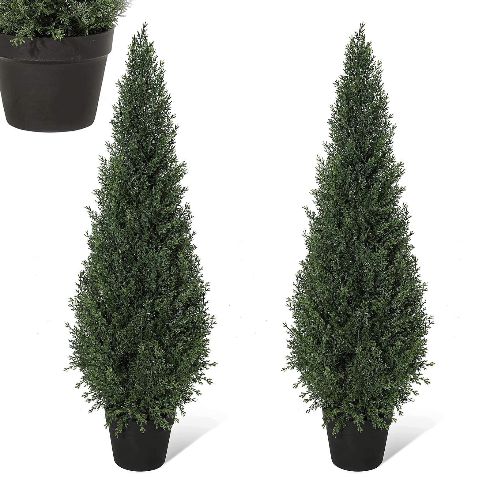 Umělý cypřiš 90 cm 2 ks dekorativní zahradní stromek odolný proti Uv záření