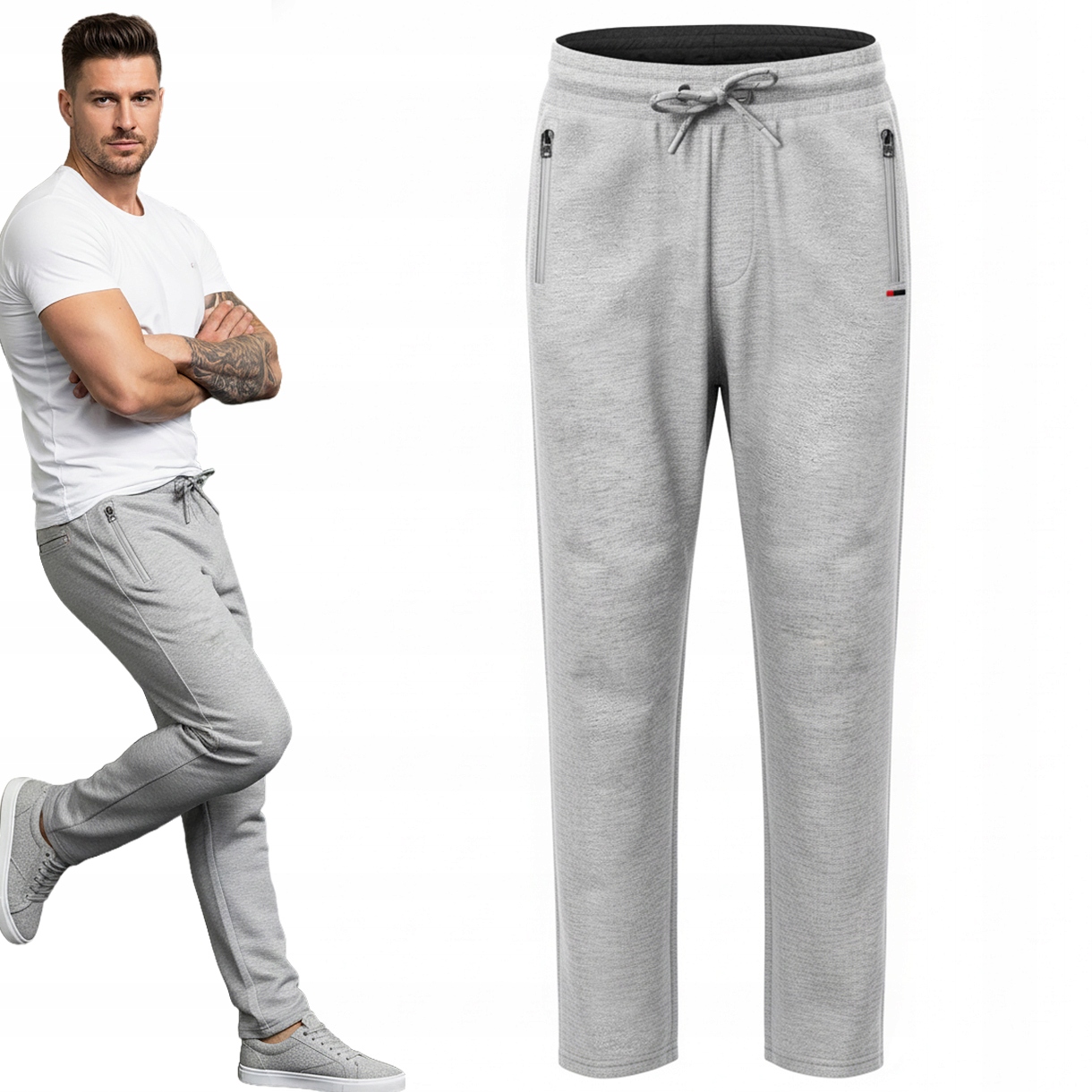 Pánské dlouhé sportovní tepláky, nezateplené, Šedé, 2XL Pako Jeans