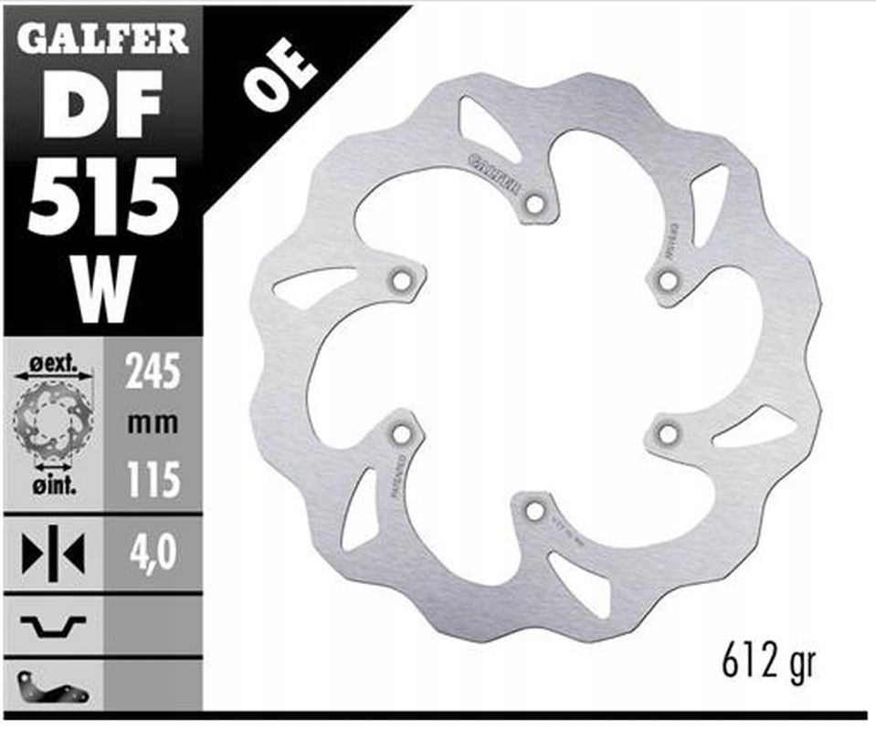 Galfer Brzdový Kotúč Zadný Yamaha Yz 125 '18-'22, Yz 250F/450F '18-'20 Wav